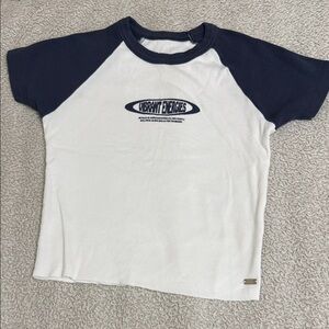 ' Navy and White Raglan T-Shirt